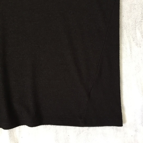 Lucky Brand V Neck Top Sz XL Ribbed Knit Long Sleeve Stretchy Black Shirt - Picture 3 of 10